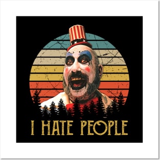 Funny Men Artwork Hate People Posters and Art